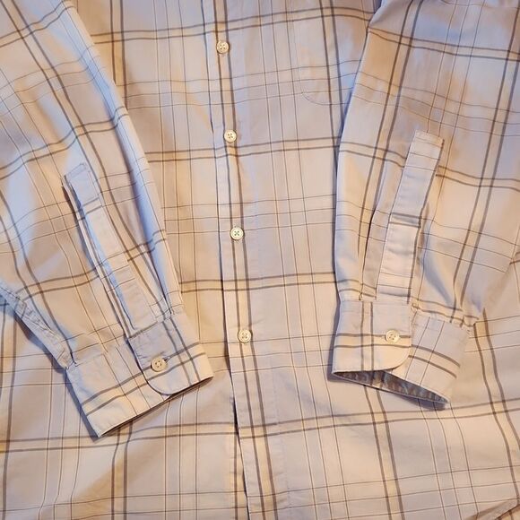 Perry Ellis 100% Cotton Button Down Casual Shirt, Medium, Blue & White Plaid - Picture 7 of 7
